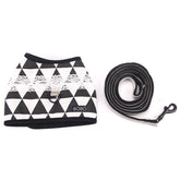 Desenli Köpek Gögüs Tasması Siyah Beyaz